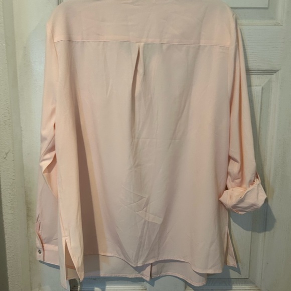 NWT Notations  Light Pink Button Down Front Long Sleeve Blouse - Picture 2 of 9